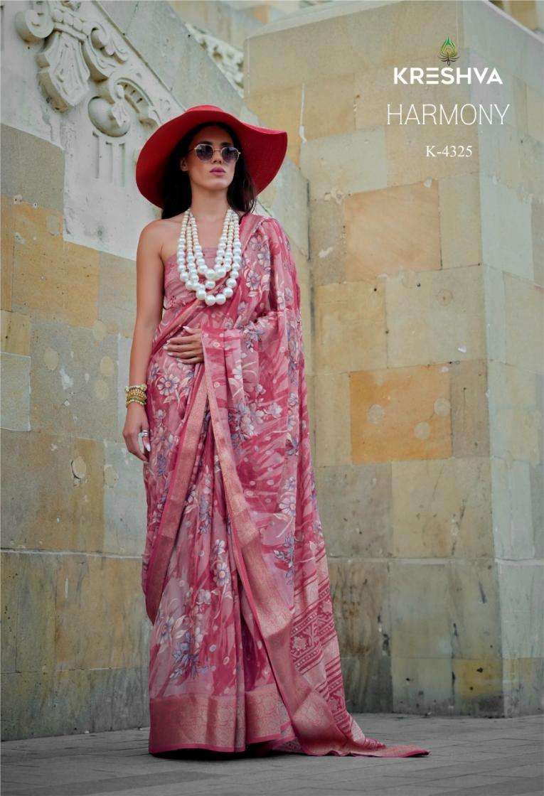 kreshva presents harmony georgette pretty look sarees catalog