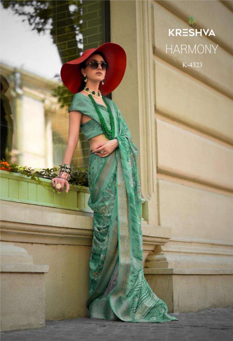 kreshva presents harmony georgette pretty look sarees catalog