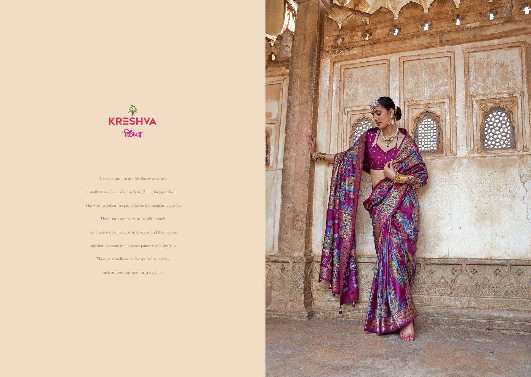 Kreshva Presents Moya Mahal Sigma Silk Classic Patola Best Saree Catalog Wholesaler And Exporter In Surat