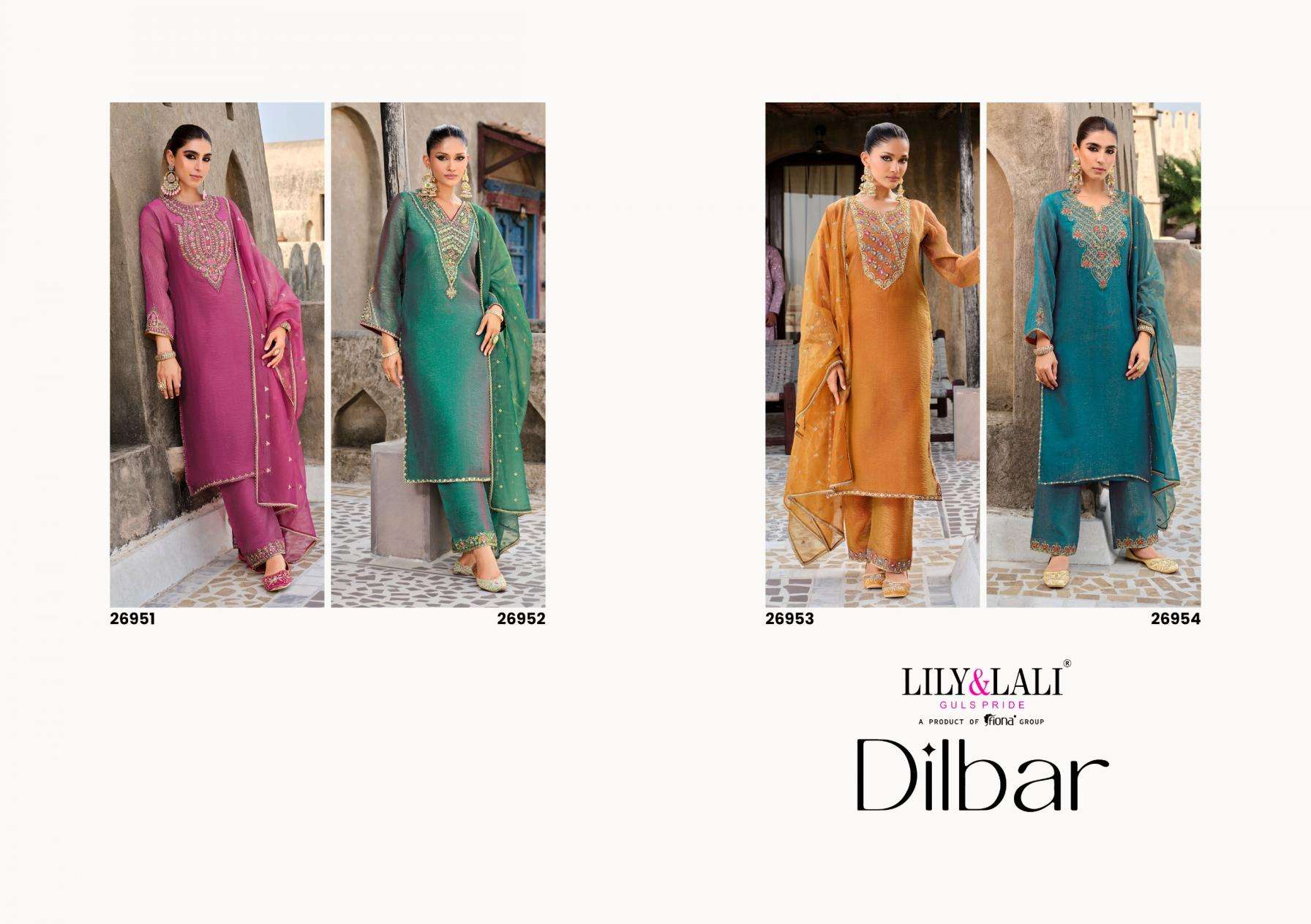 LILY & LALI PRESENTS DILBAR SIMMER SILK FANCY KURTIS CATALOG WHOLESALER AND EXPORTER IN SURAT