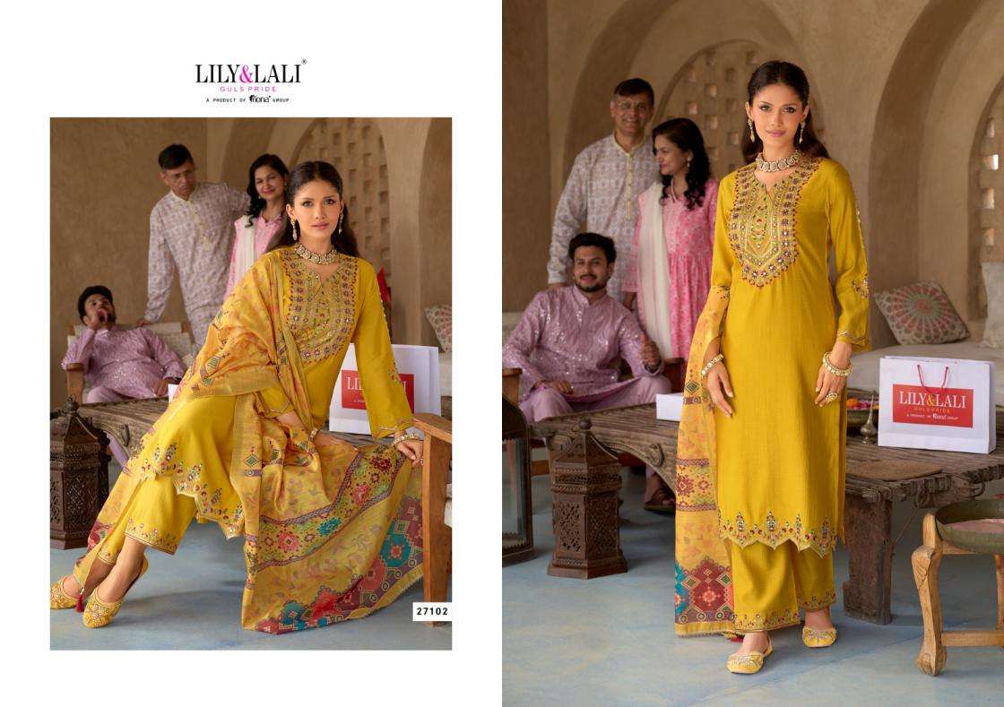 Lily & Lali Presents Mubarak Viscose Silk Fully Stitch Exclusive Kurti Pant With Dupatta Catalog Wholesaler and Exporter 