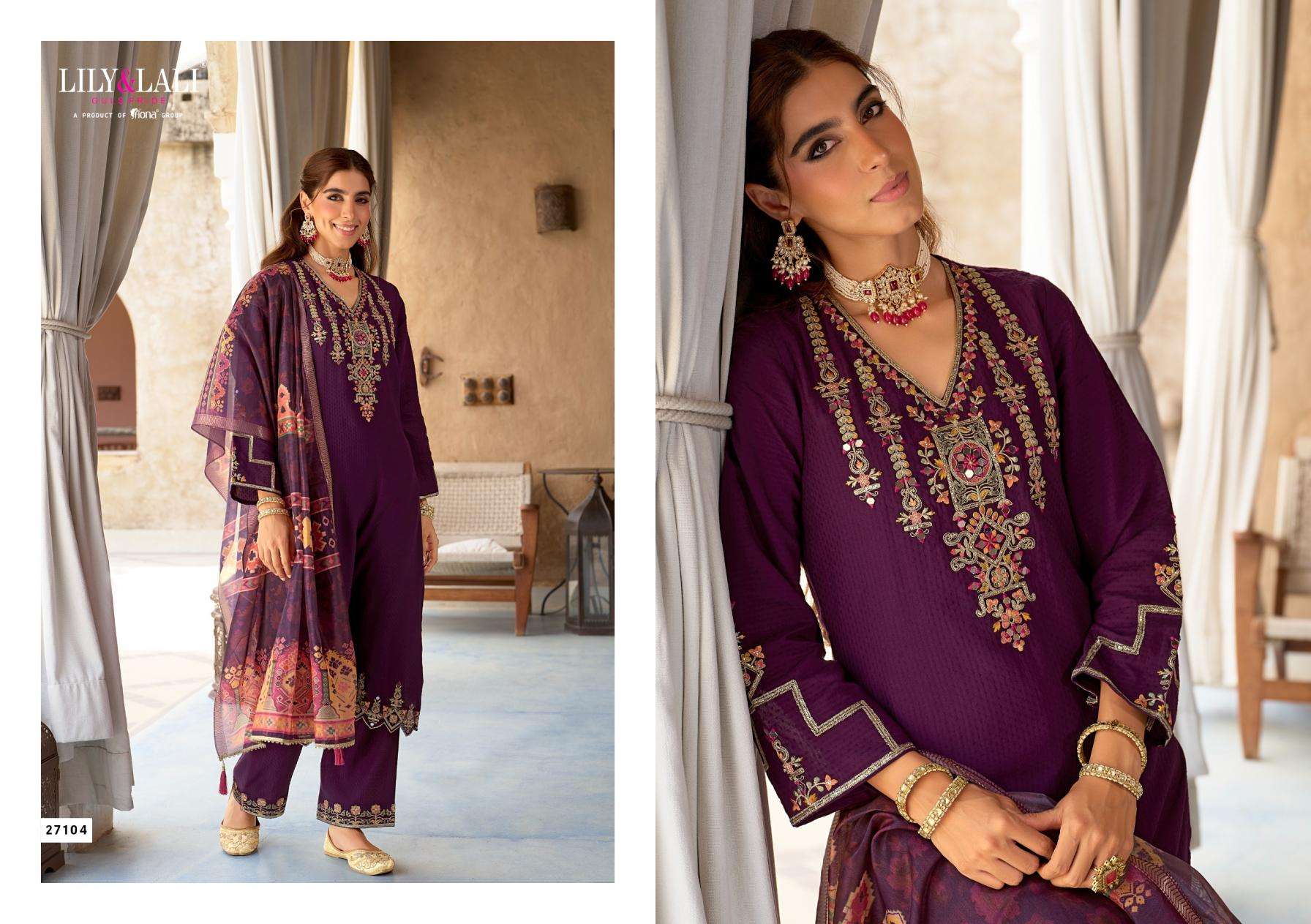 Lily & Lali Presents Mubarak Viscose Silk Fully Stitch Exclusive Kurti Pant With Dupatta Catalog Wholesaler and Exporter 