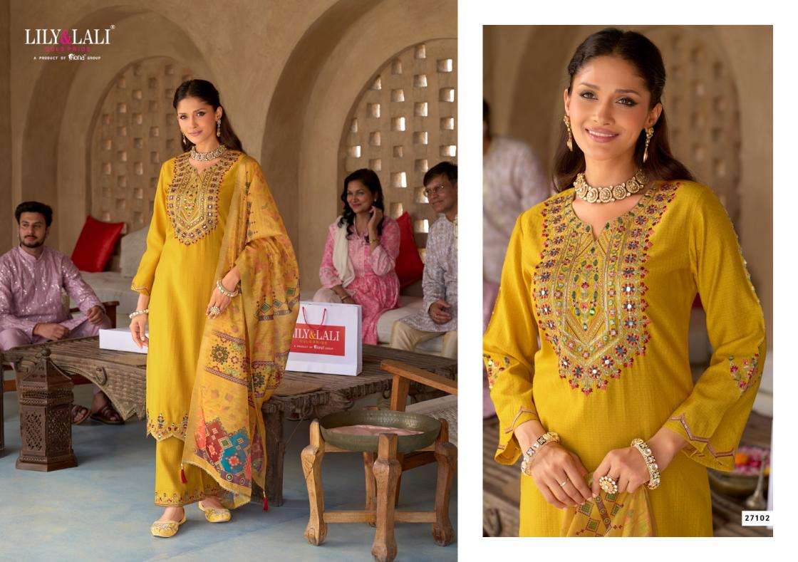 Lily & Lali Presents Mubarak Viscose Silk Fully Stitch Exclusive Kurti Pant With Dupatta Catalog Wholesaler and Exporter 