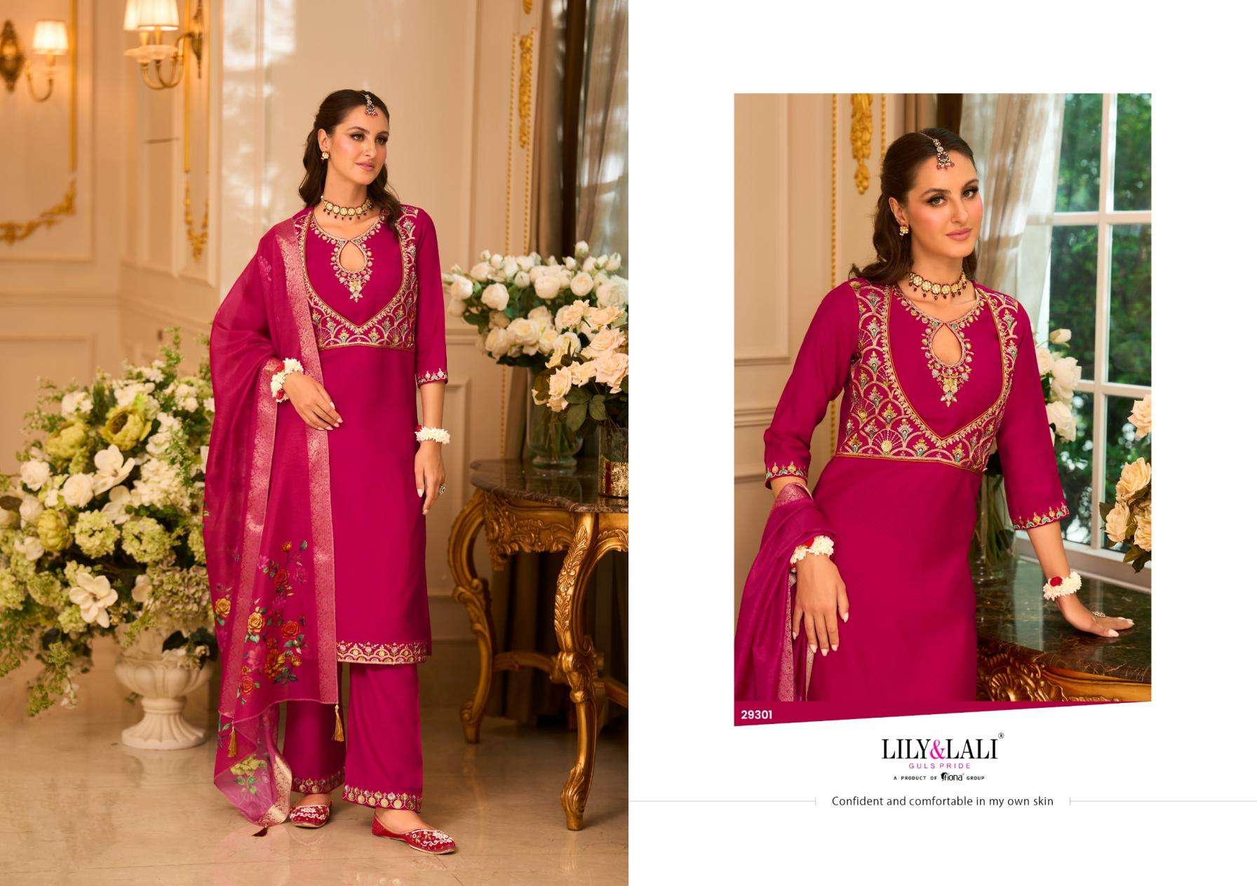 Lily & Lali Presents Phulkari Viscose Silk Shop Glamorous Styles Full Stitch 3pcs Kurtis Catalog Wholesaler And Exporter 