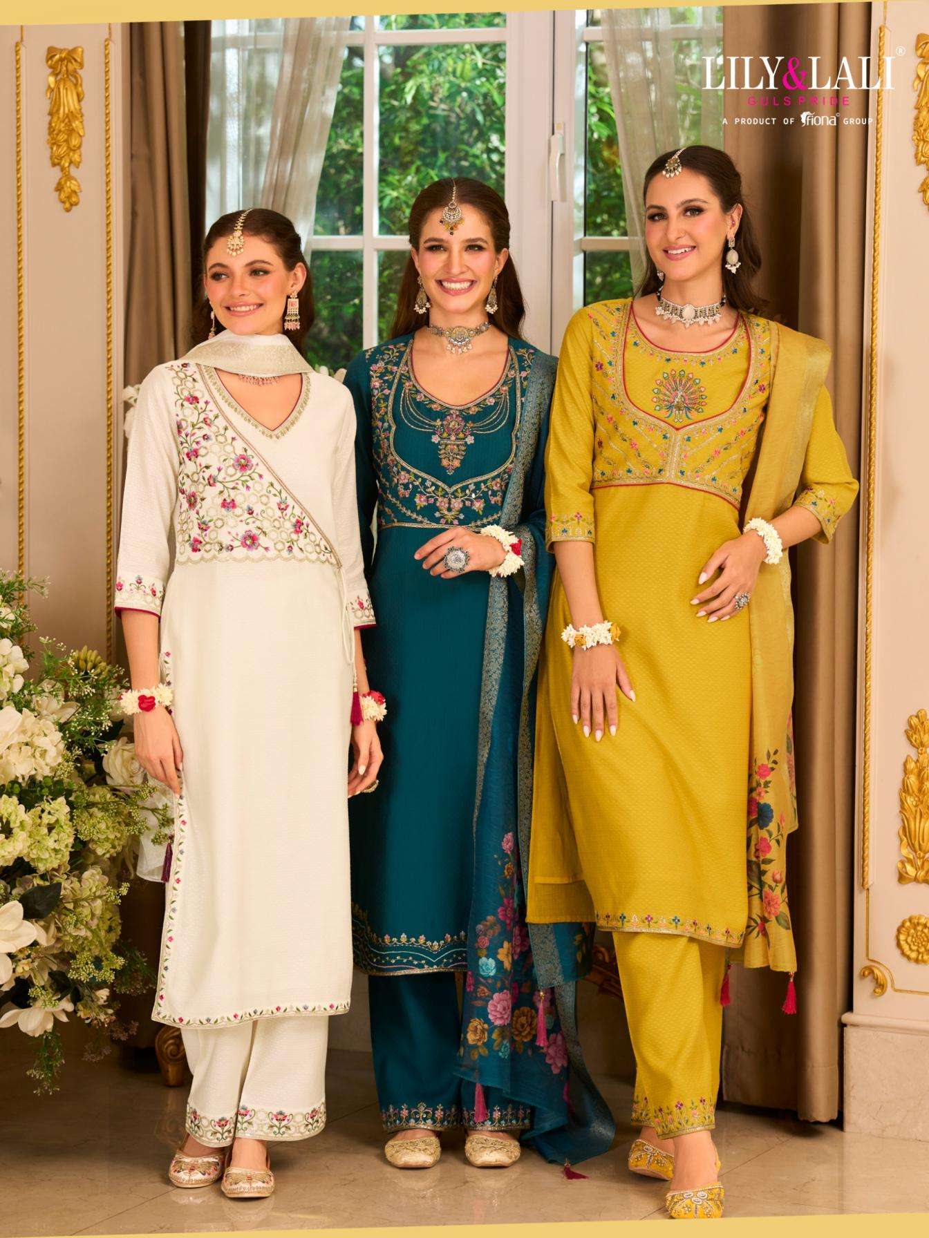 Lily & Lali Presents Phulkari Viscose Silk Shop Glamorous Styles Full Stitch 3pcs Kurtis Catalog Wholesaler And Exporter 