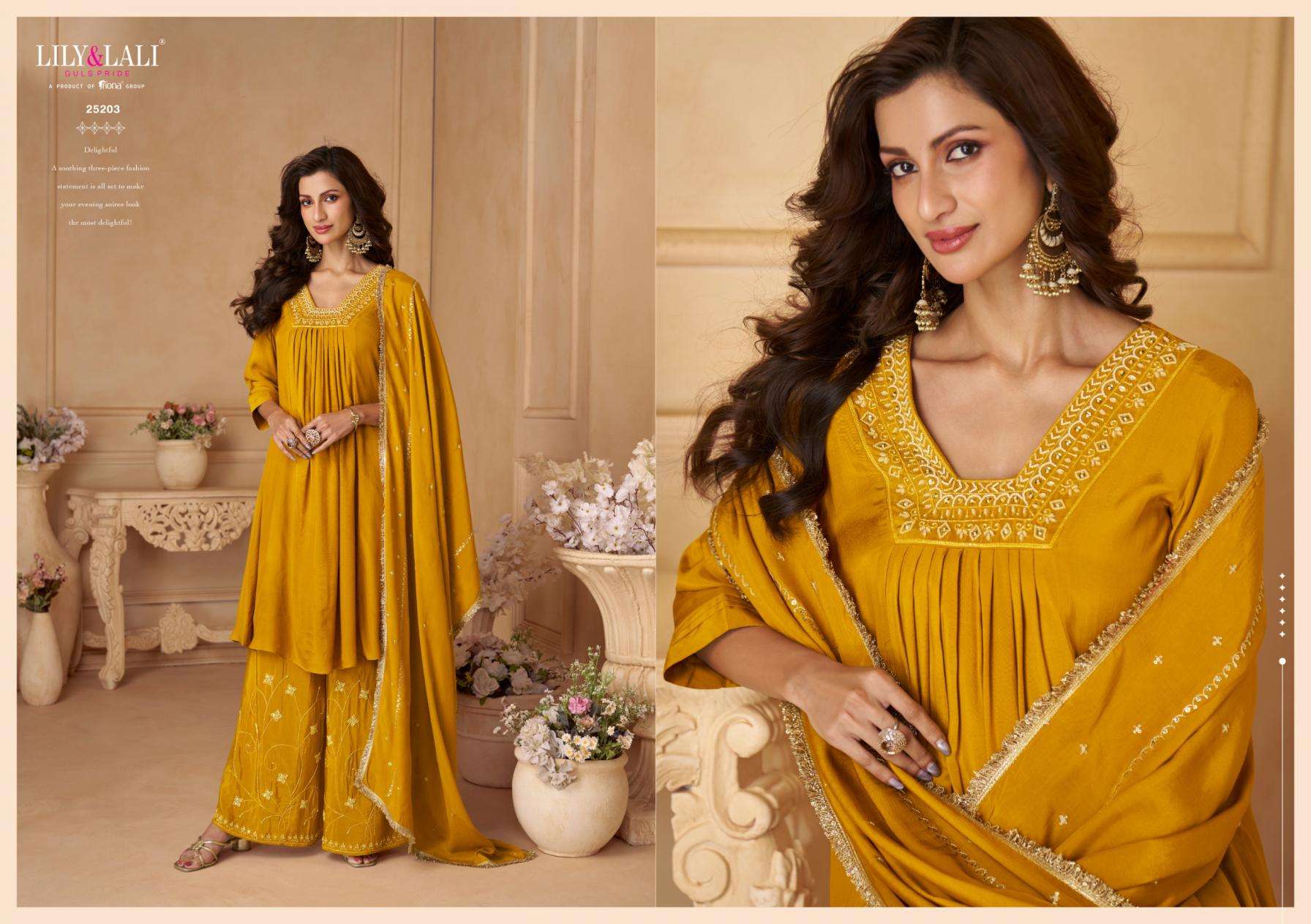 Lily & Lali Presents Ritika Natural Crepe Fully Stitch Party Wear Ladies Kurtis Catalog Wholesaler And Exporter In Surat