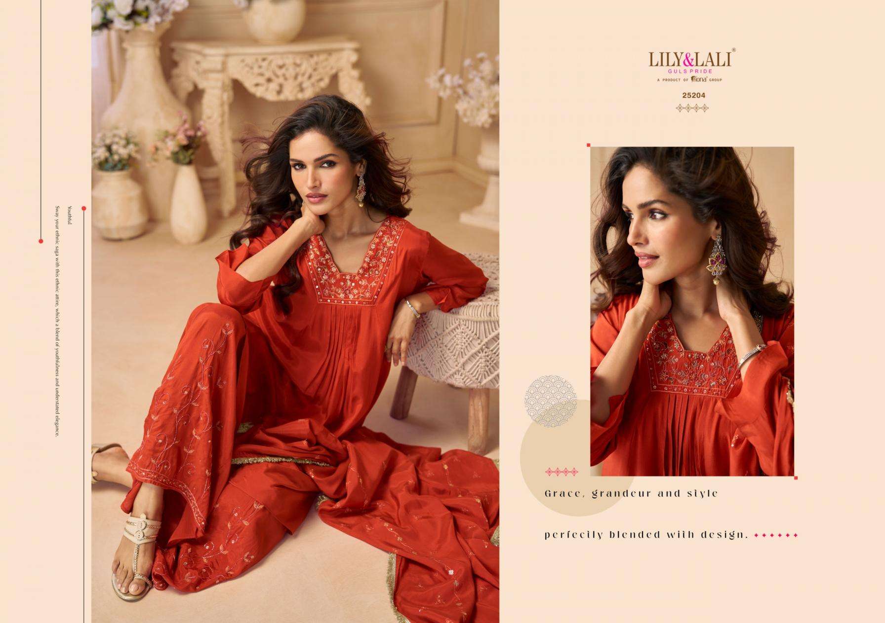 Lily & Lali Presents Ritika Natural Crepe Fully Stitch Party Wear Ladies Kurtis Catalog Wholesaler And Exporter In Surat