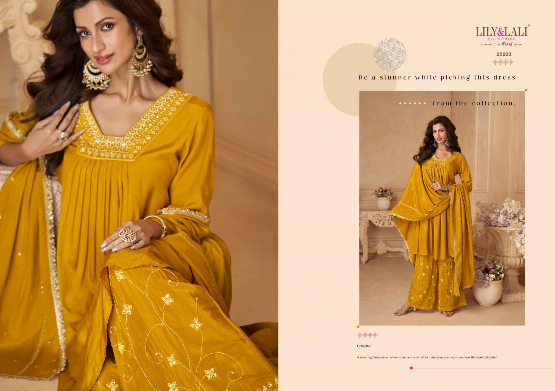 Lily & Lali Presents Ritika Natural Crepe Fully Stitch Party Wear Ladies Kurtis Catalog Wholesaler And Exporter In Surat