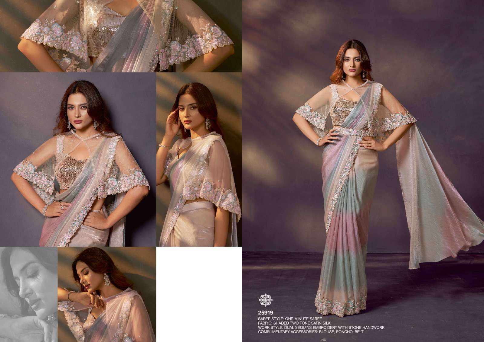 Mahotsav Presents Mohmanthan 25900 Series Celeste Exclusive Designer Ready To Wear Sarees Catalog Wholesaler And Exporter 