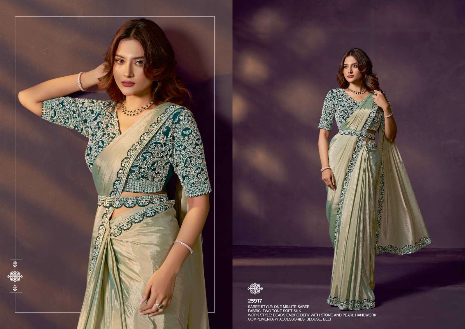 Mahotsav Presents Mohmanthan 25900 Series Celeste Exclusive Designer Ready To Wear Sarees Catalog Wholesaler And Exporter 