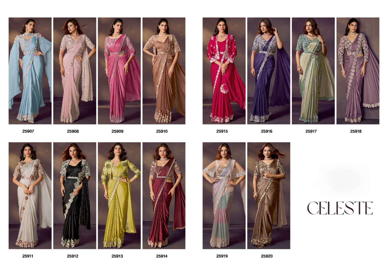 Mahotsav Presents Mohmanthan 25900 Series Celeste Exclusive Designer Ready To Wear Sarees Catalog Wholesaler And Exporter 