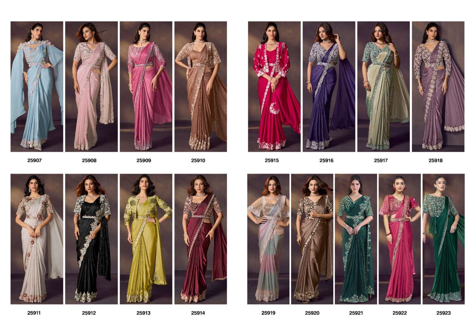 Mahotsav Presents Mohmanthan 25900 Series Celeste Exclusive Designer Ready To Wear Sarees Catalog Wholesaler And Exporter 