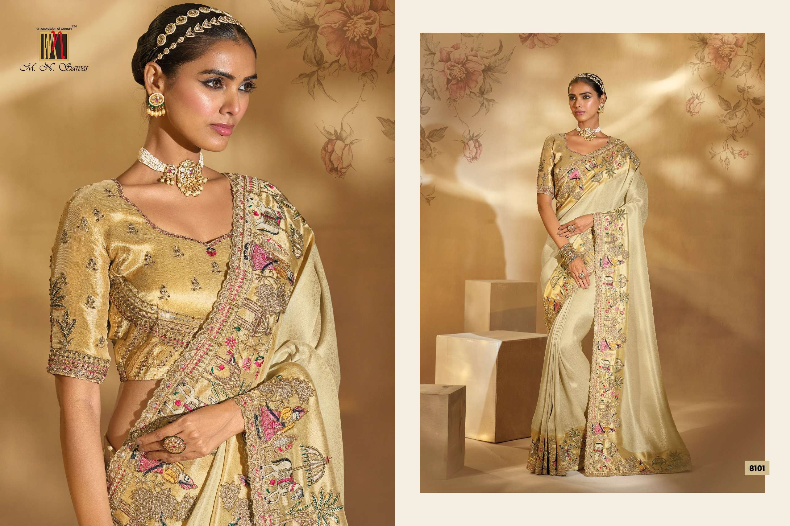 MN PRESENTS SHAHI POSHAK VOL-6 FANCY WEDDING WEAR AND FUNCTION WEAR SAREES CATALOG WHOLESLAER AND EXPORTER 