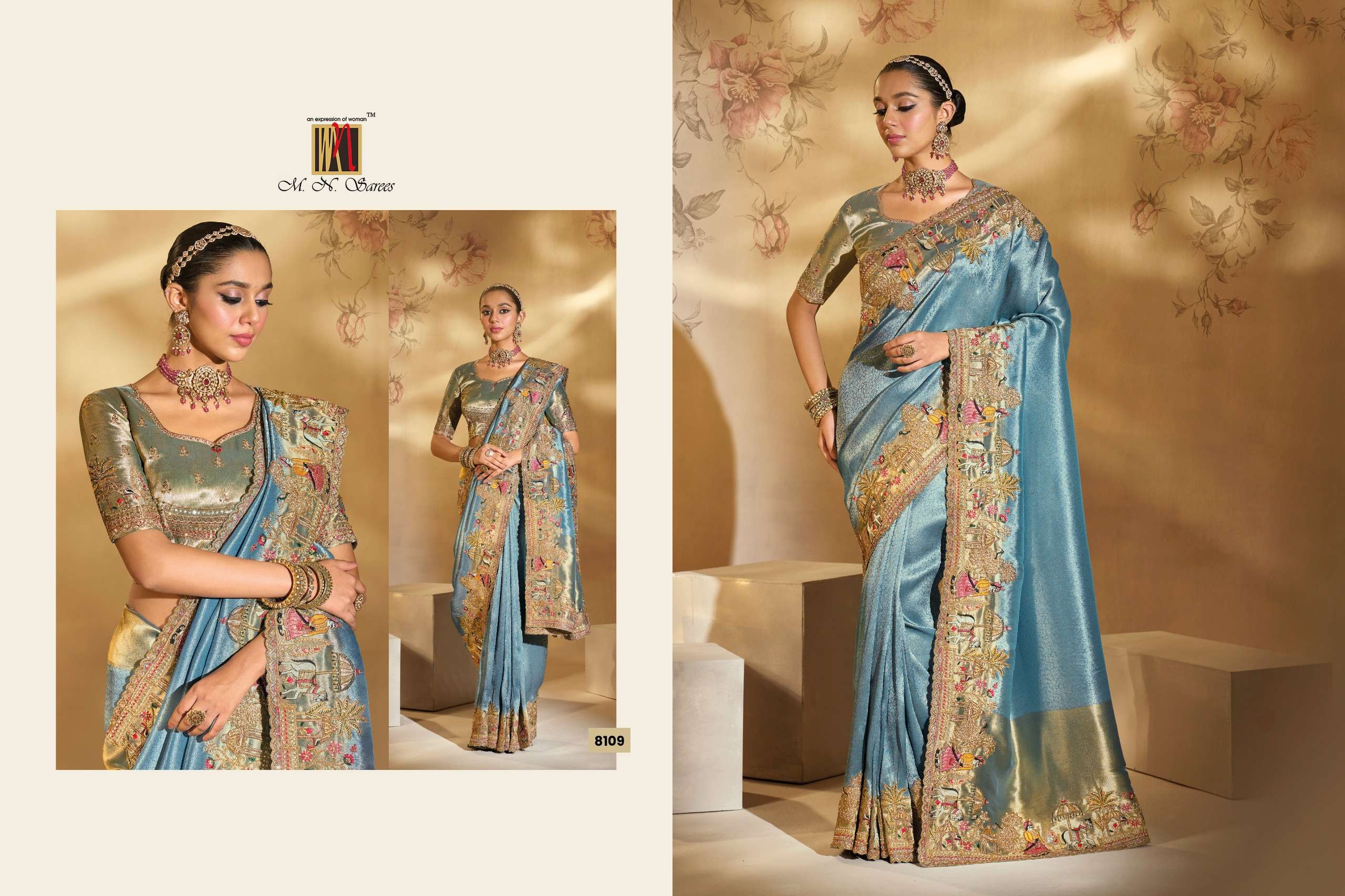 MN PRESENTS SHAHI POSHAK VOL-6 FANCY WEDDING WEAR AND FUNCTION WEAR SAREES CATALOG WHOLESLAER AND EXPORTER 