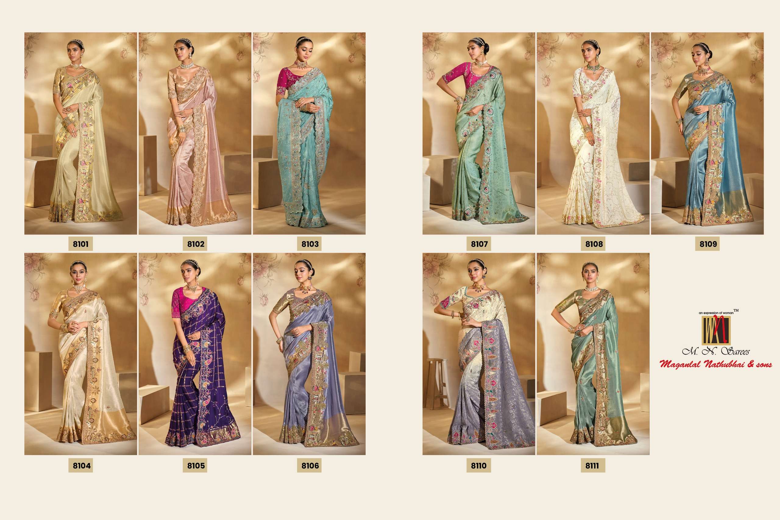 MN PRESENTS SHAHI POSHAK VOL-6 FANCY WEDDING WEAR AND FUNCTION WEAR SAREES CATALOG WHOLESLAER AND EXPORTER 