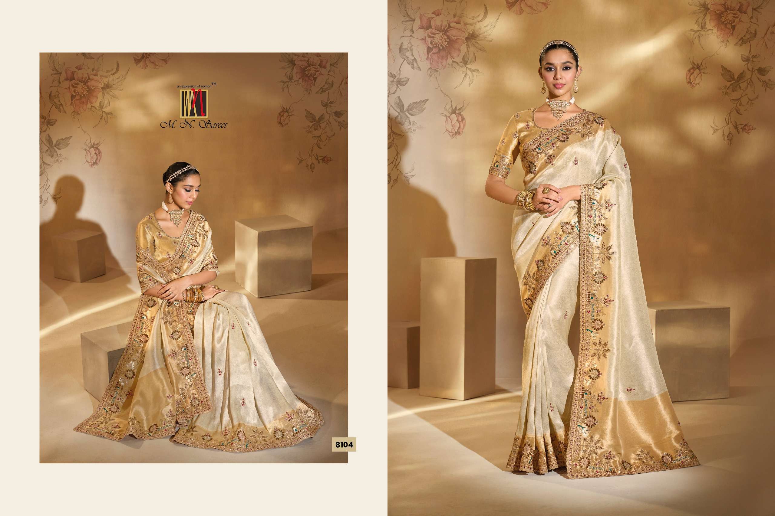 MN PRESENTS SHAHI POSHAK VOL-6 FANCY WEDDING WEAR AND FUNCTION WEAR SAREES CATALOG WHOLESLAER AND EXPORTER 