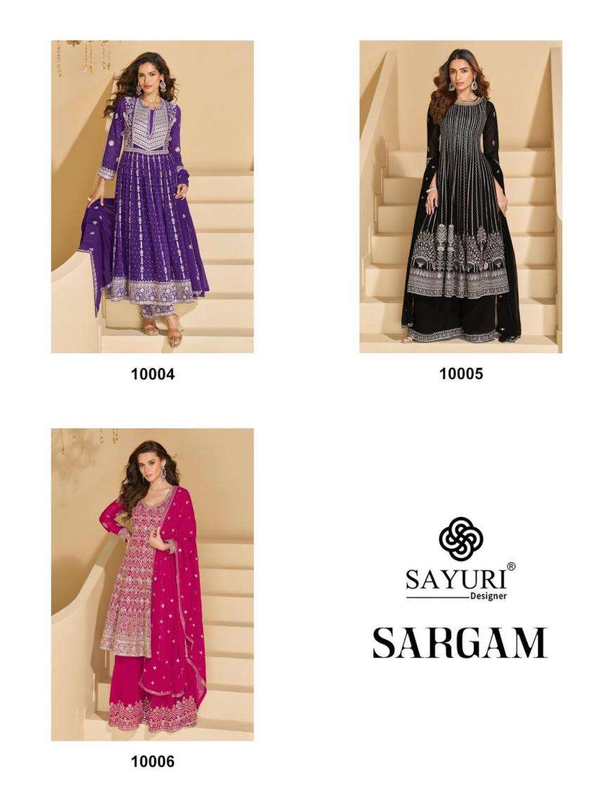 Sayuri Designer Presents Sargam Georgette Readymade Designer Kurti Plazzo Dupatta Catalog Wholesaler And Exporter 