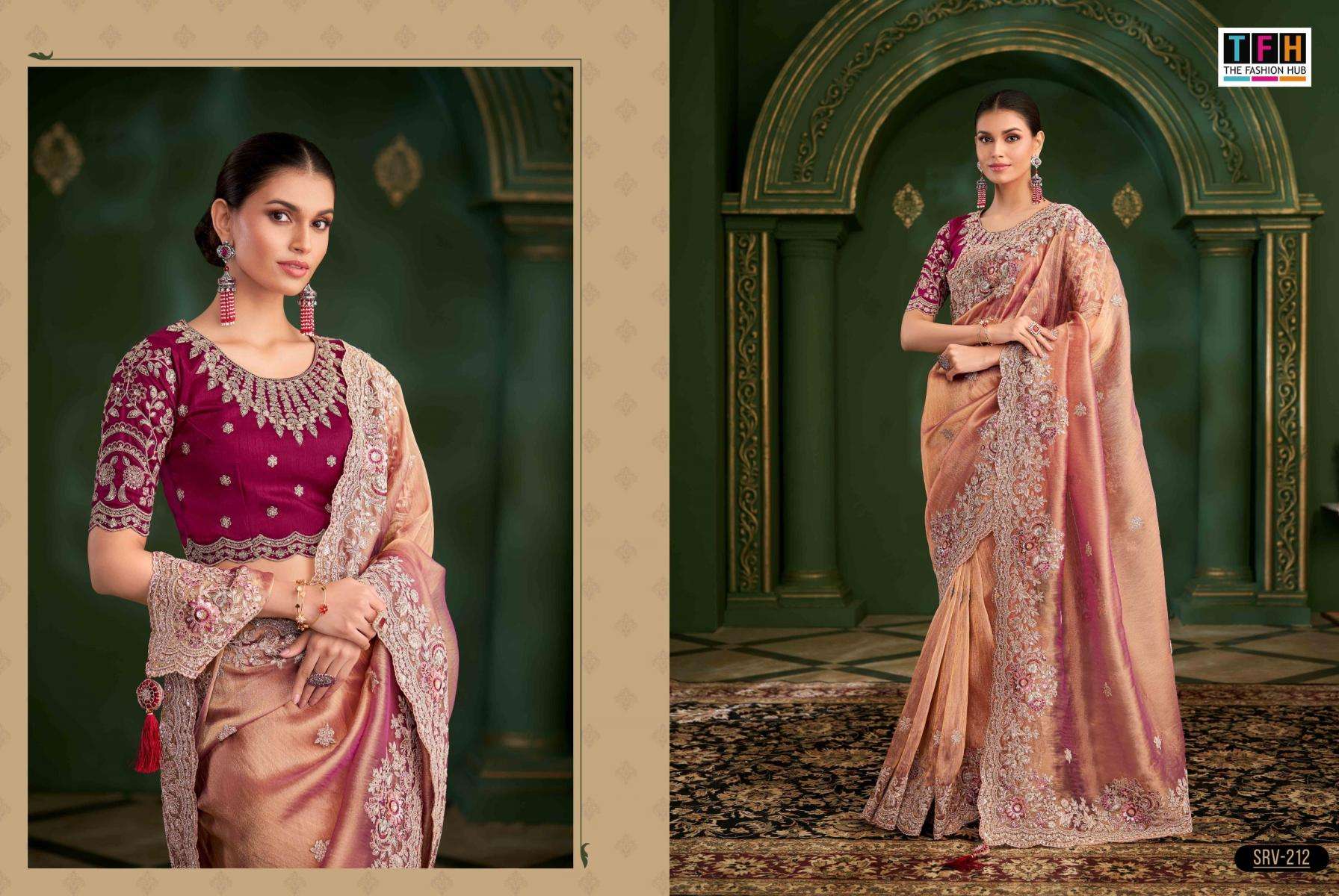 tfh presents sarvaratna vol 2 occasion wear 201-212 georgette silk sarees catalog collection