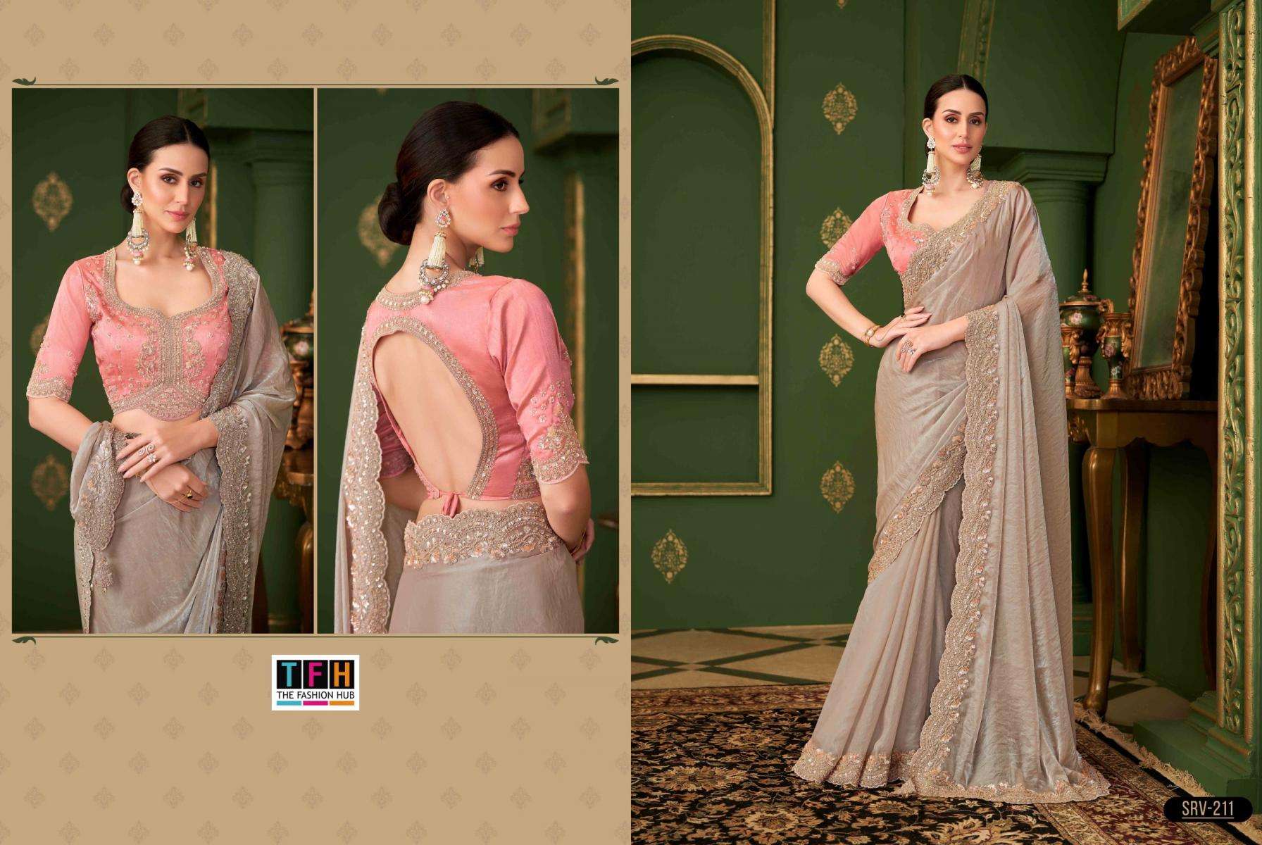 tfh presents sarvaratna vol 2 occasion wear 201-212 georgette silk sarees catalog collection