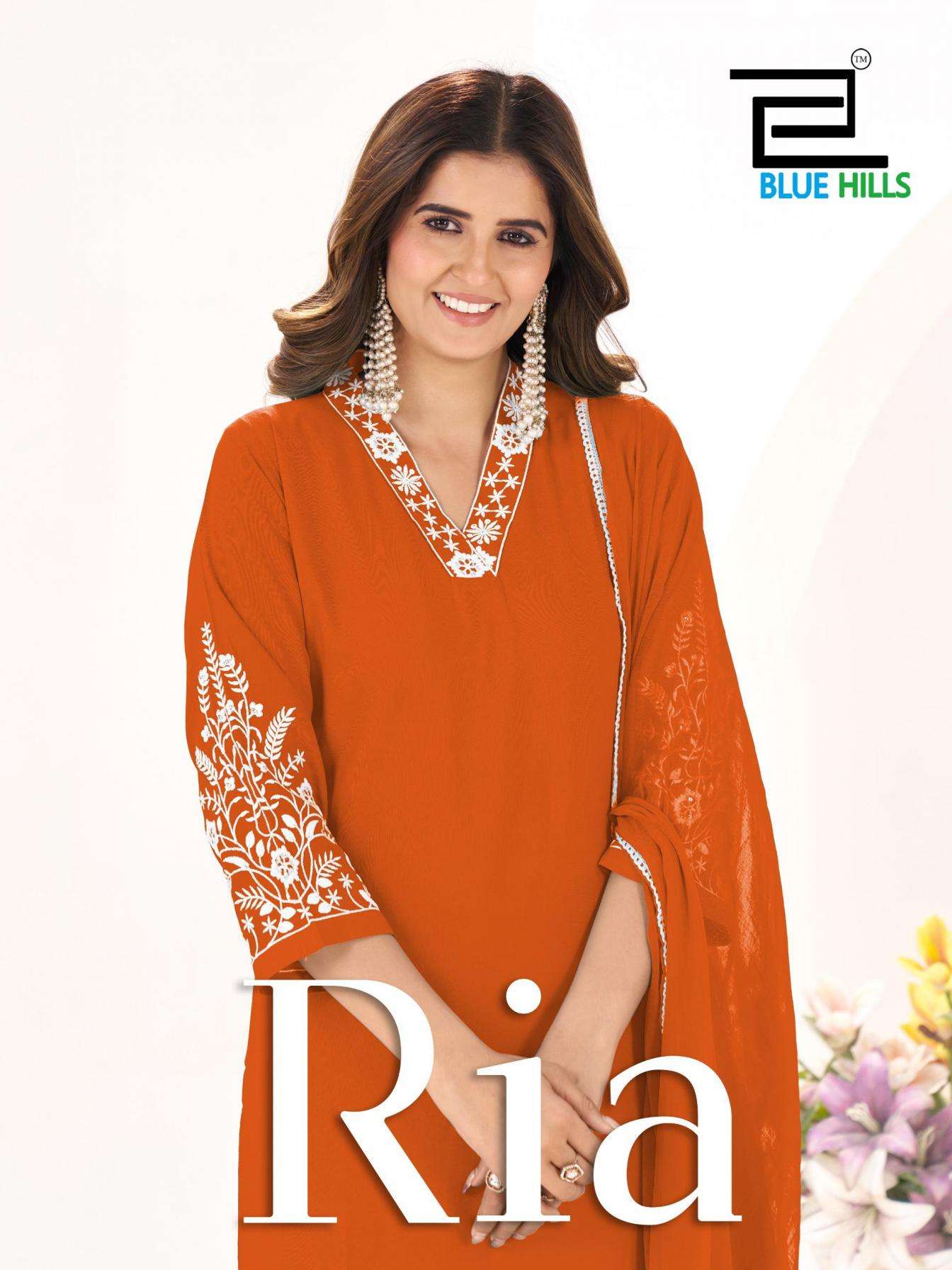Blue Hills Presents Ria Rayon Readymade Classic Big Size Plazzo Kurtis Catalog WHolesaer And Exporter 