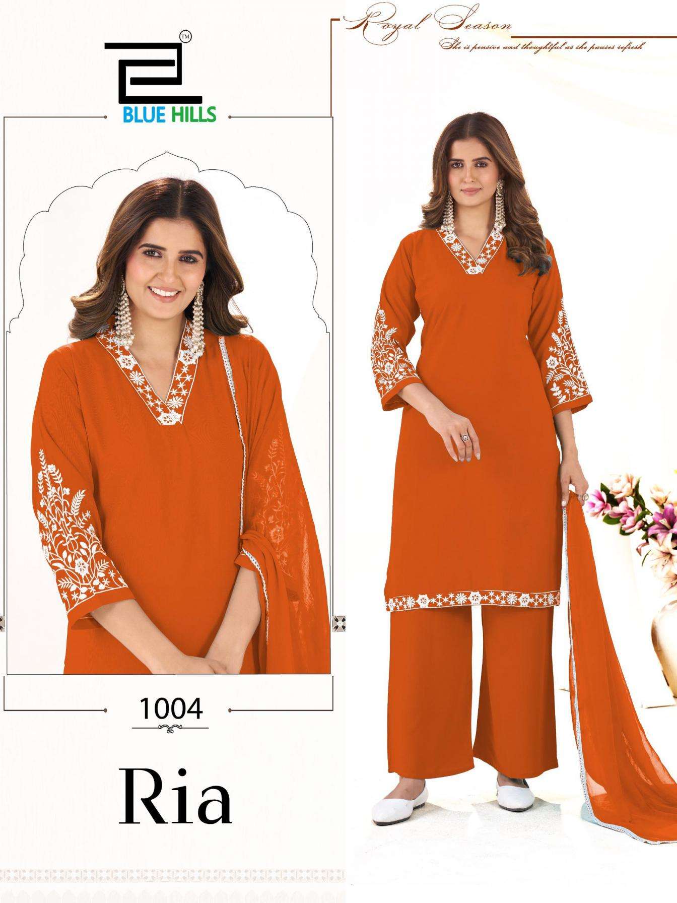 Blue Hills Presents Ria Rayon Readymade Classic Big Size Plazzo Kurtis Catalog WHolesaer And Exporter 
