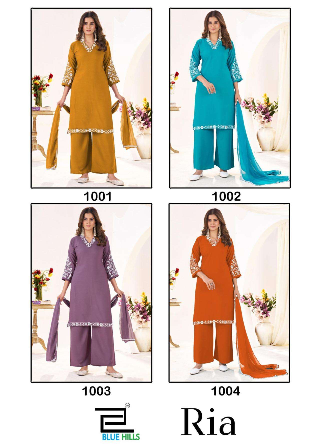 Blue Hills Presents Ria Rayon Readymade Classic Big Size Plazzo Kurtis Catalog WHolesaer And Exporter 