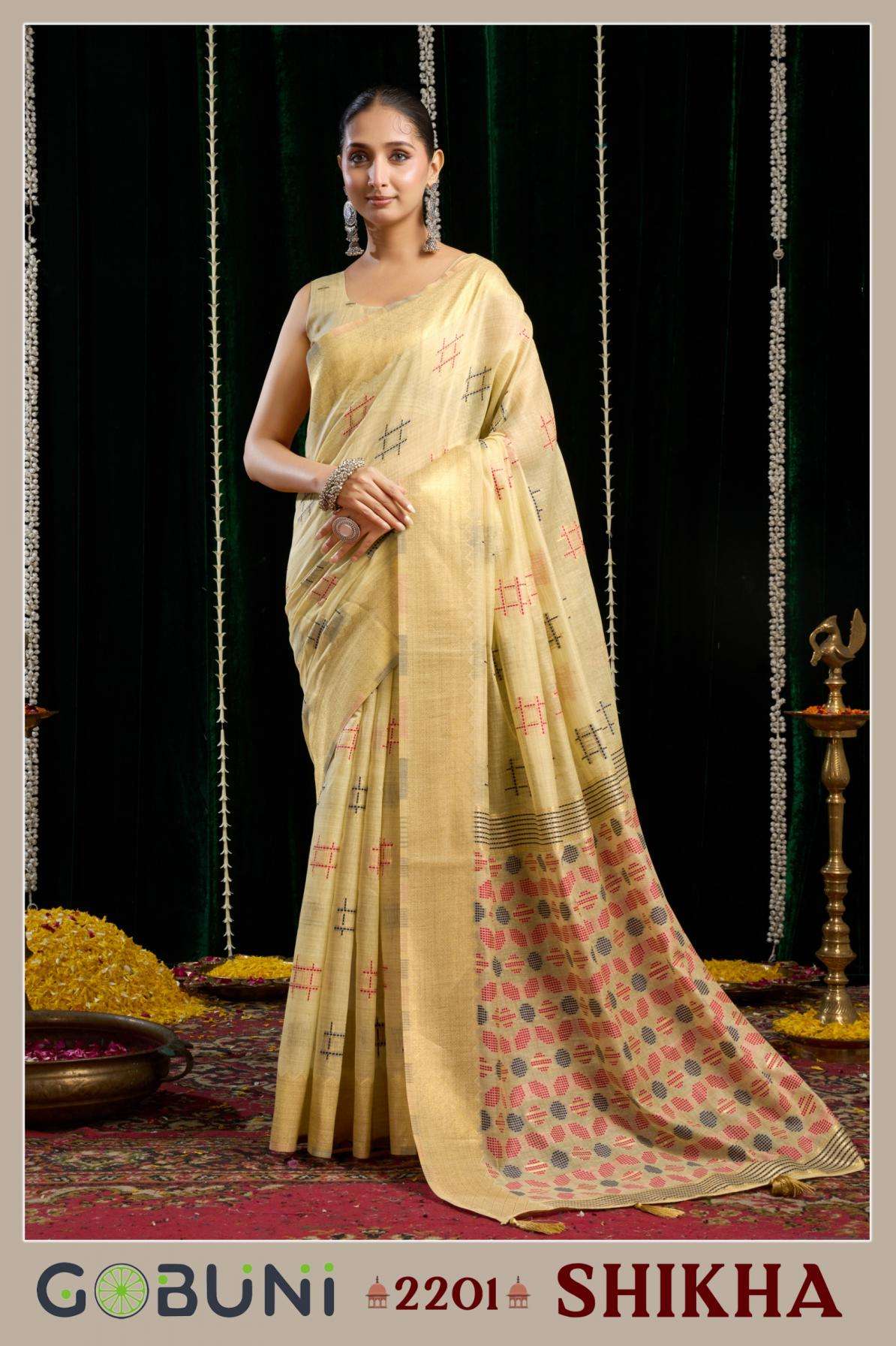 Gobuni Presents Shikha Traditional Lightweight Spun Cotton Saree Catalog Wholesaler And Exporter 