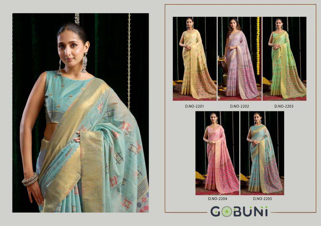 Gobuni Presents Shikha Traditional Lightweight Spun Cotton Saree Catalog Wholesaler And Exporter 