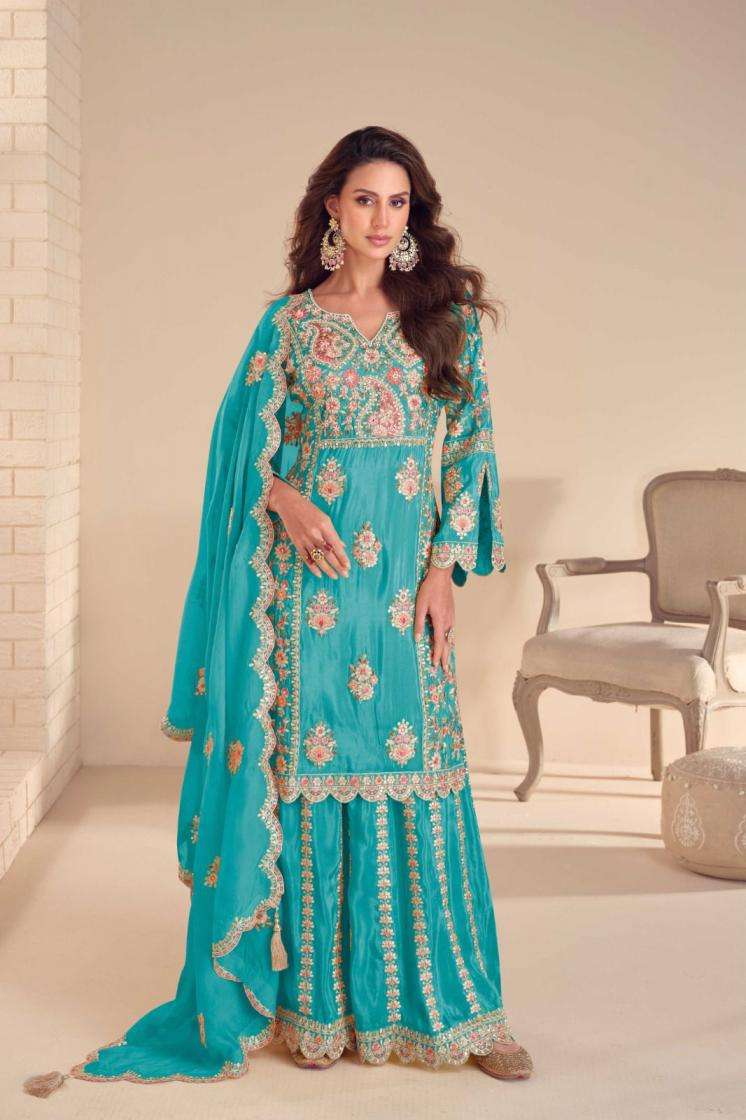 Gulkayra Designer Presents Mariya Fully Stitch Simar Occasion Wear Plazzo Kurti With Dupatta Catalog Wholesaler And Exporter 