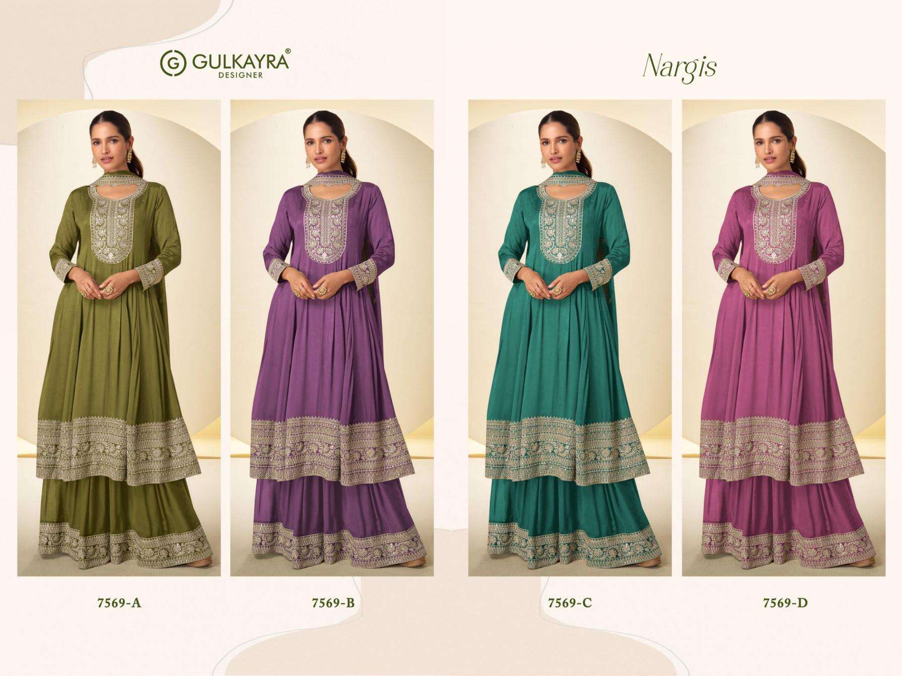 Gulkayra Designer Presents Nargis Fully Stitch Attractive Chinon Plazzo Kurti With Dupatta Catalog Wholesaler And Exporter 