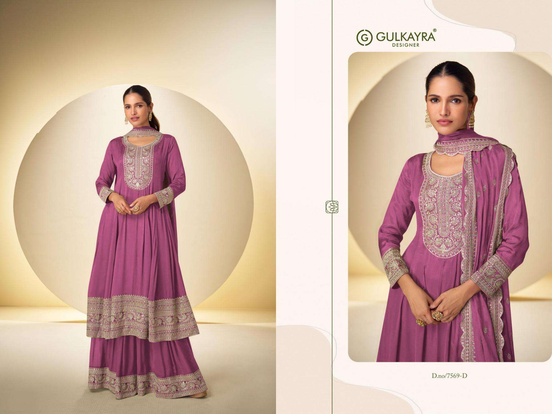 Gulkayra Designer Presents Nargis Fully Stitch Attractive Chinon Plazzo Kurti With Dupatta Catalog Wholesaler And Exporter 