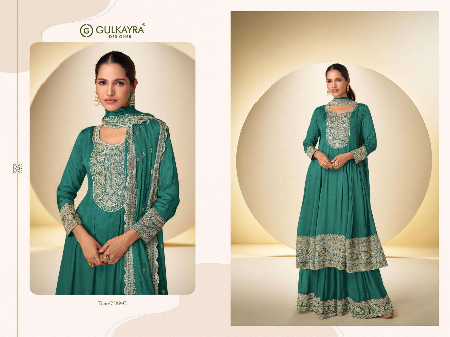 Gulkayra Designer Presents Nargis Fully Stitch Attractive Chinon Plazzo Kurti With Dupatta Catalog Wholesaler And Exporter 