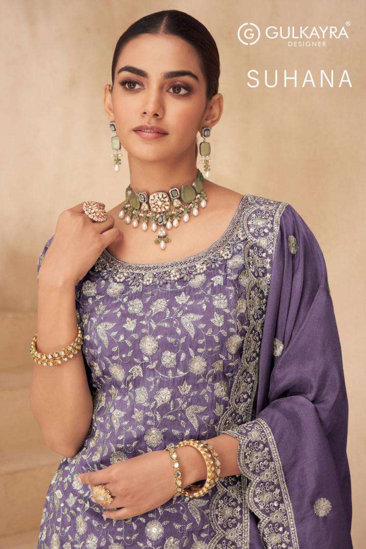 Gulkayra Designer Presents Suhana Fully Stitch Exclusicve Simar Silk Plazzo Dress Catalog Wholesaler And Exporter 