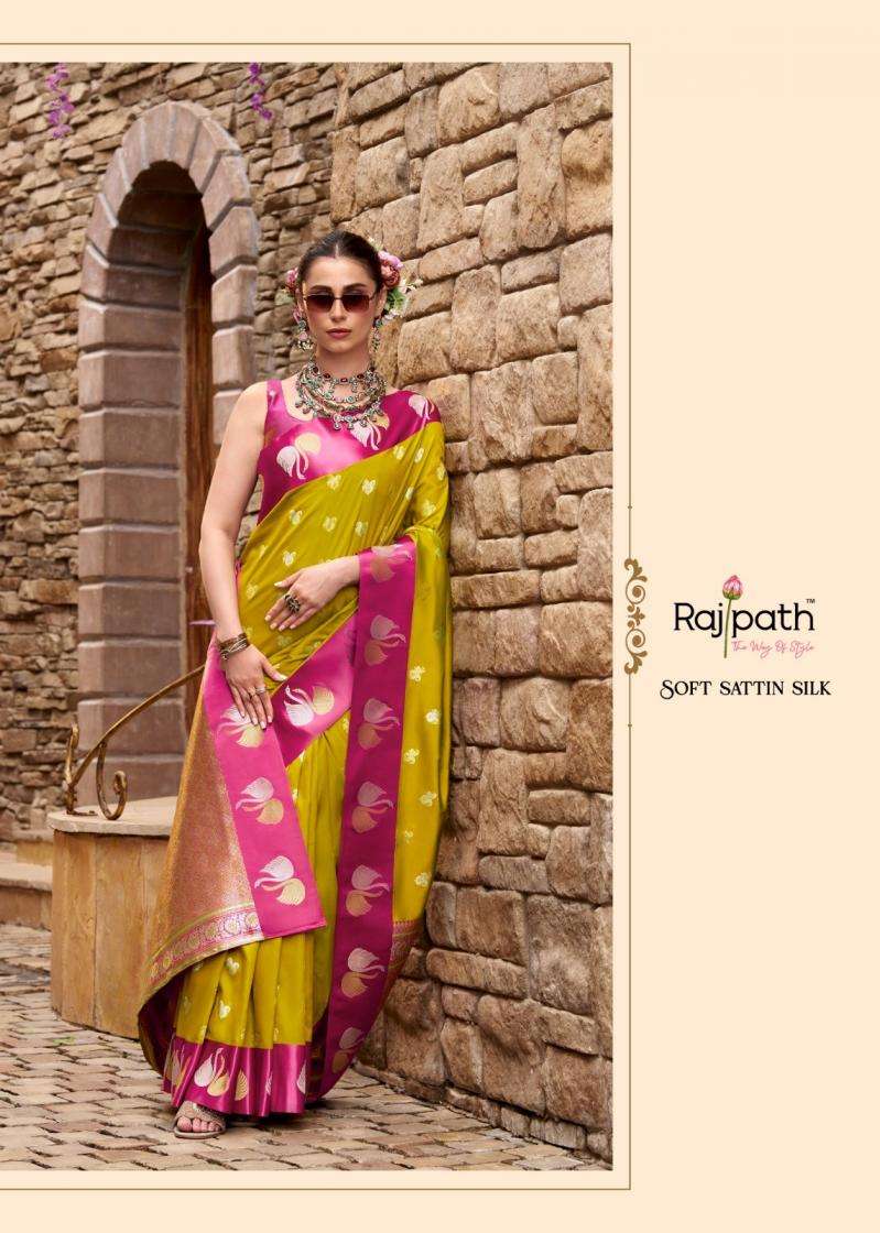 Rajpath Presents Sindhu Ghat Traditional Satin Silk Sarees Catalog Wholesaler And Exporter In Surat