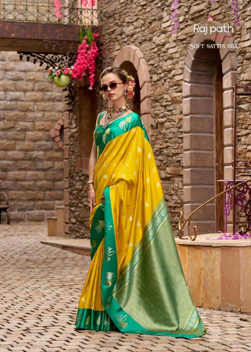 Rajpath Presents Sindhu Ghat Traditional Satin Silk Sarees Catalog Wholesaler And Exporter In Surat