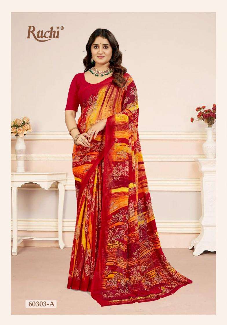 Ruchi Presents Star Chiffon Vol -218 Shop Trendy Chiffon Sarees Catalog Wholesaler And Exporter In Surat 