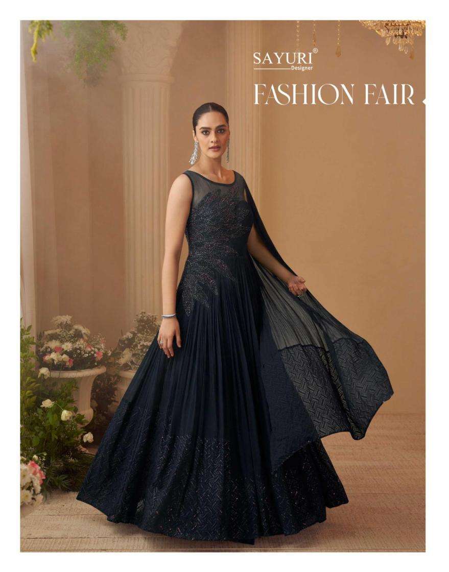 Sayuri Designer Presents Aarohi Readymade Chinon Silk Party Wear Gown With Cancan Catalog Wholesaler And Exporter 