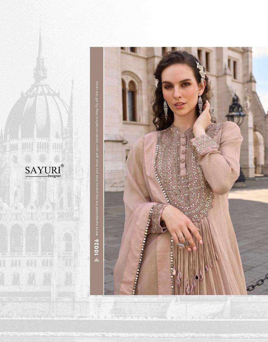 Sayuri Designer Presents Jhalak Crush Silk Readymade Exclusive Gown With Dupatta Catalog wholesaler And Exporter 