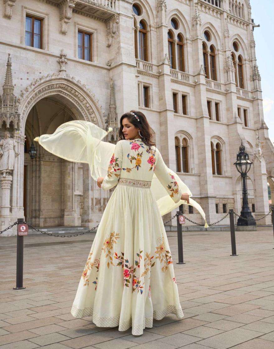 Sayuri Designer Presents Jhalak Crush Silk Readymade Exclusive Gown With Dupatta Catalog wholesaler And Exporter 