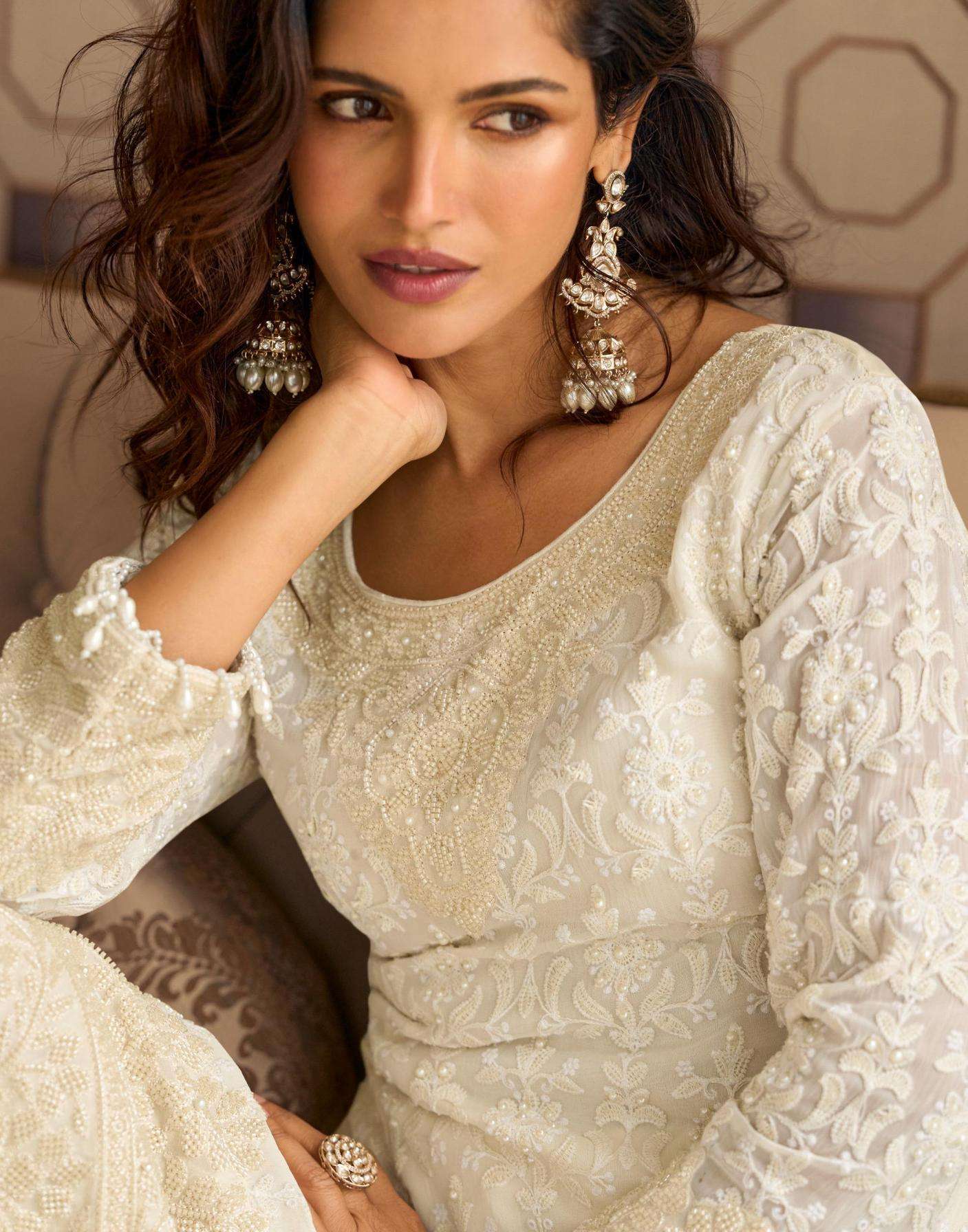 Sayuri Designer Presents Rishta Georgette Fully Stitch Party Wear Plazzo Salwar Suits Catalog Wholesaler And Exporter 