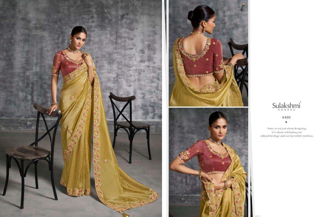 Sulakshmi Presents Kashira 4401-4412 Rangoli Satin Occasion Wear Sarees Catalog Wholesaler And Exporter 