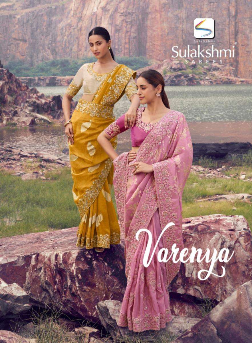 Sulakshmi Presents Varenya Tissue Silk With Jacquard Occasion Wear Sarees Catalog Wholesaler And Exporter In Surat