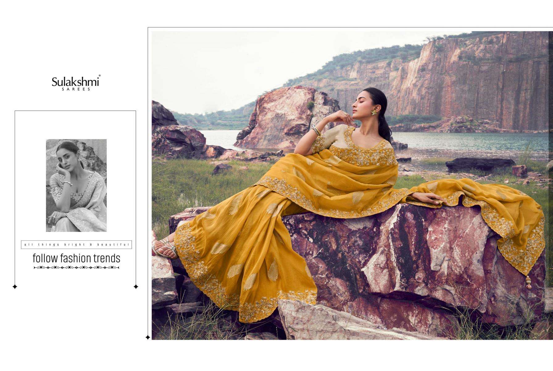Sulakshmi Presents Varenya Tissue Silk With Jacquard Occasion Wear Sarees Catalog Wholesaler And Exporter In Surat