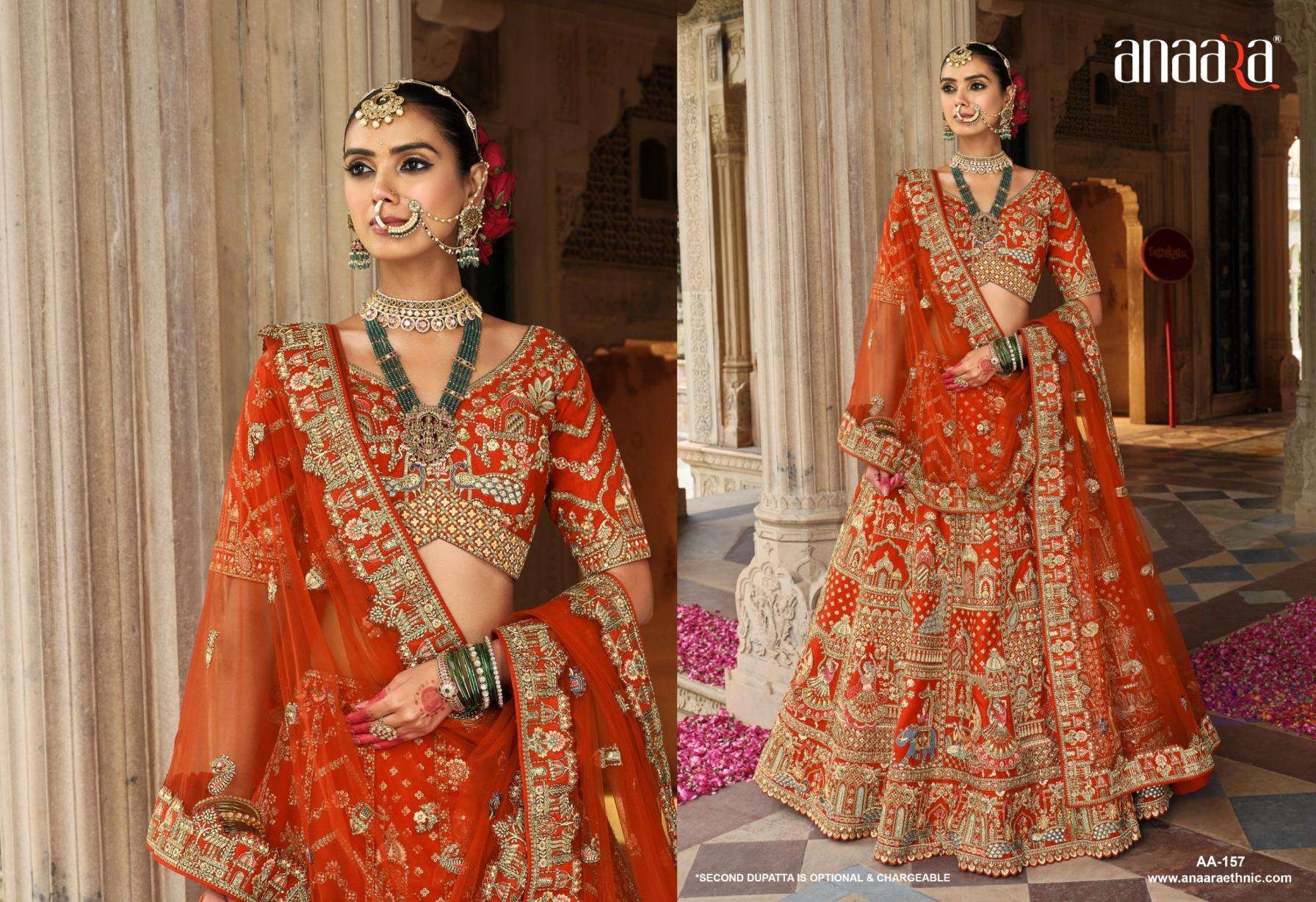 Tathastu Presents Anaara 152-164 Silk Engagement Lehenga For Bride Catalog Wholesaler And Exporter
