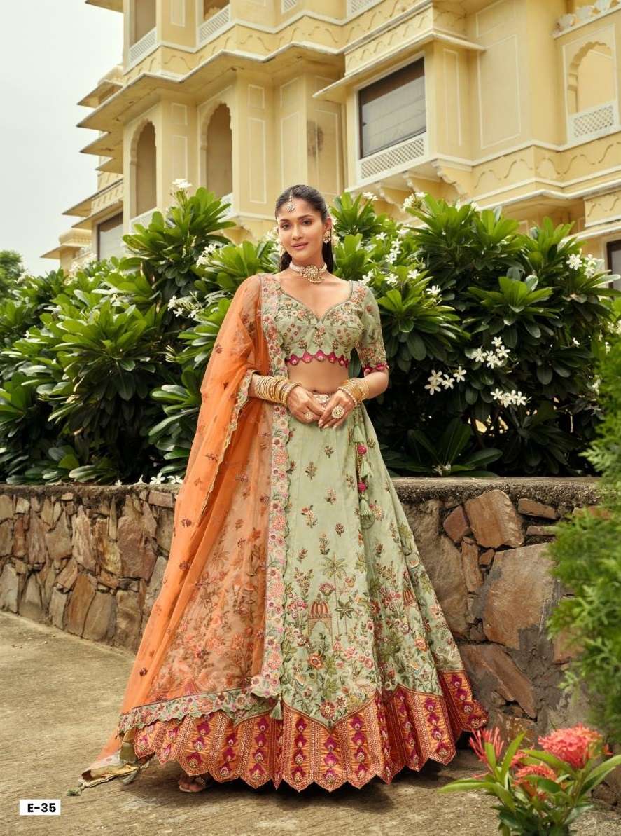 Tathastu Presents Anaara 31-40 Readymade Engagement Lehenga For Bride Catalog Wholesaler And Exporter 