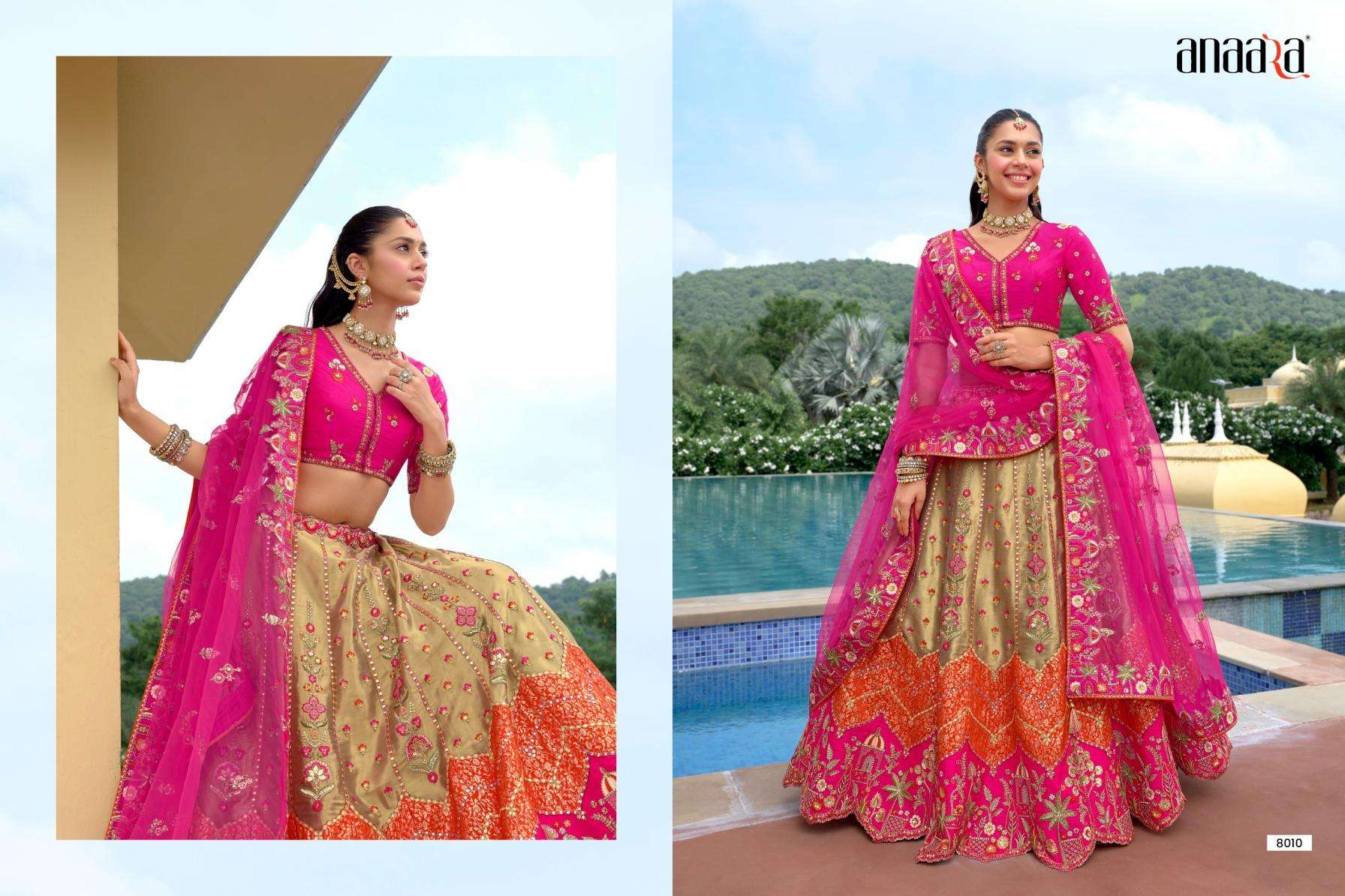 Tathastu Presents Anaara 8001-8010 Silk Embroidery Work Wedding Wear Chaniya Choli Catalog Wholesaler And Exporter 