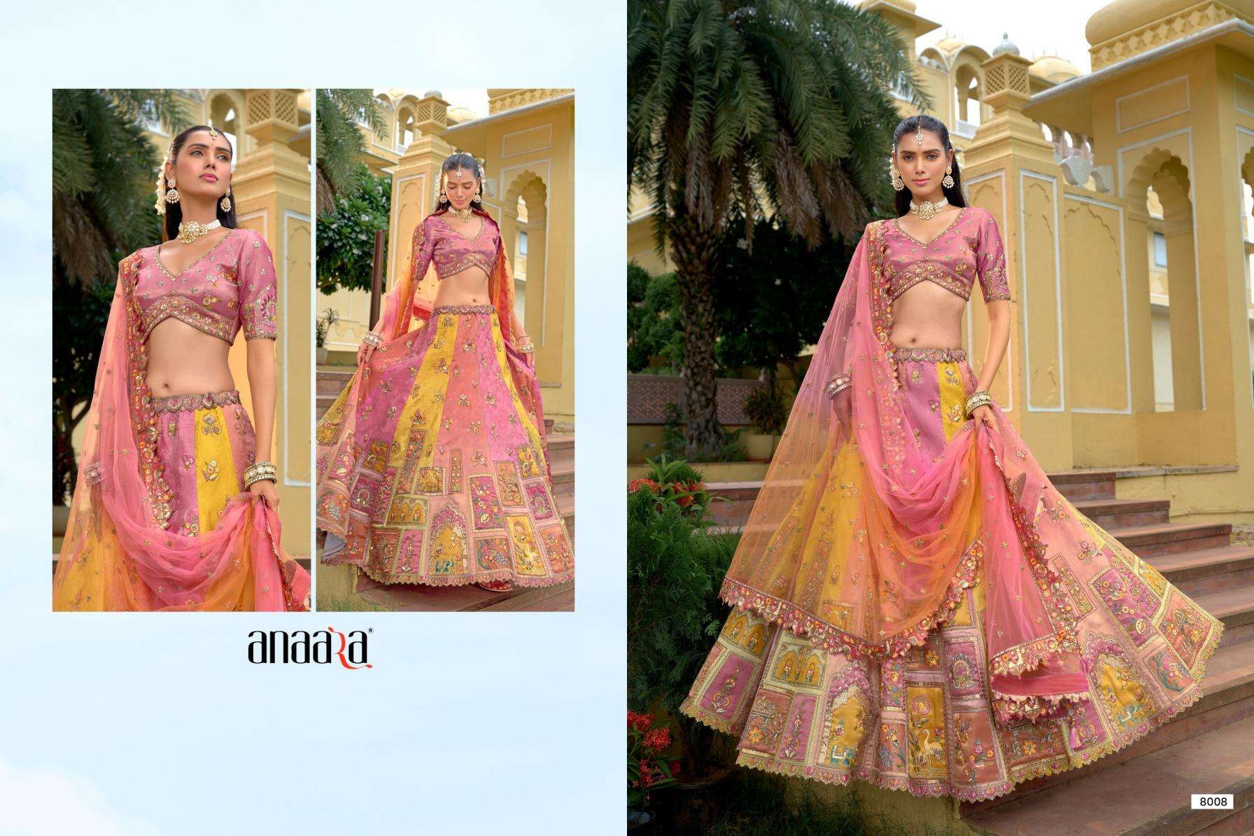 Tathastu Presents Anaara 8001-8010 Silk Embroidery Work Wedding Wear Chaniya Choli Catalog Wholesaler And Exporter 