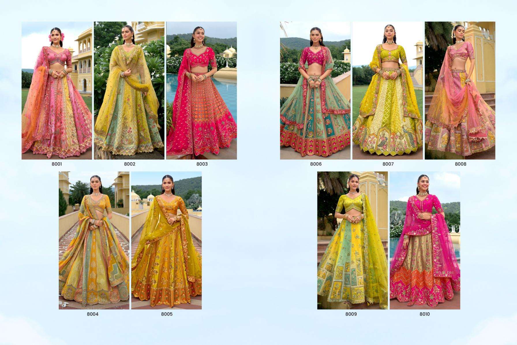 Tathastu Presents Anaara 8001-8010 Silk Embroidery Work Wedding Wear Chaniya Choli Catalog Wholesaler And Exporter 