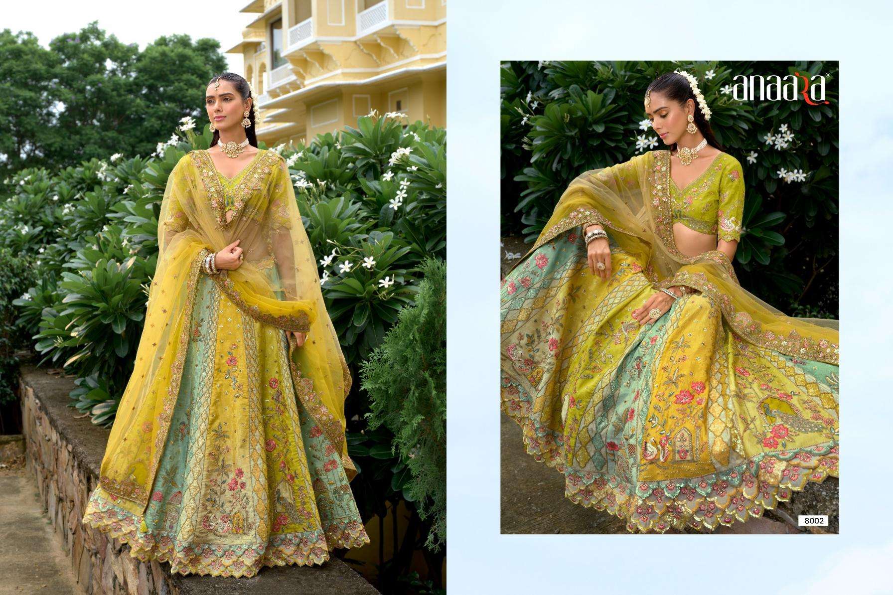 Tathastu Presents Anaara 8001-8010 Silk Embroidery Work Wedding Wear Chaniya Choli Catalog Wholesaler And Exporter 