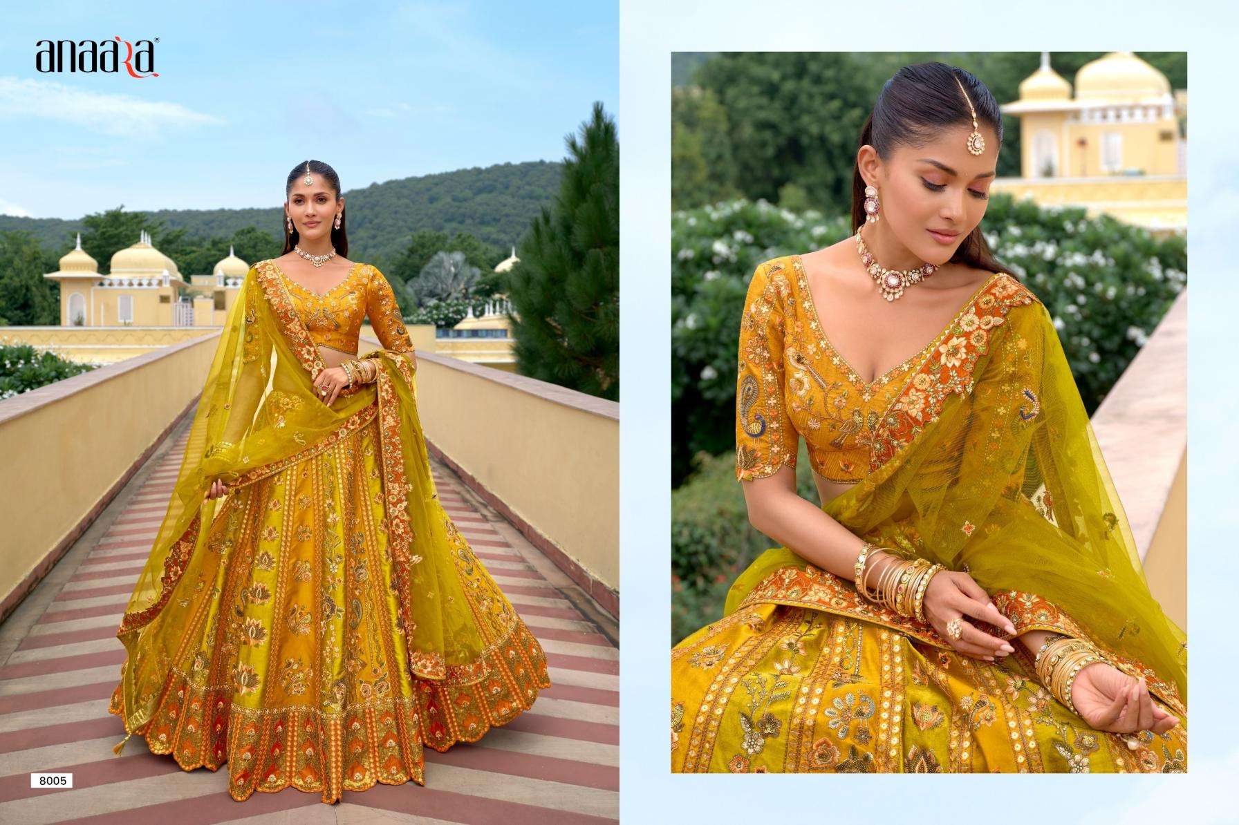Tathastu Presents Anaara 8001-8010 Silk Embroidery Work Wedding Wear Chaniya Choli Catalog Wholesaler And Exporter 